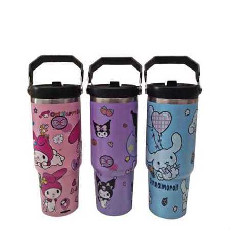 Tumbler 1 Cara Minum Stainless Steel Motif SANRIO Ada Tenteng Tumbler Minum 900ML 30oz TAKASIMURA