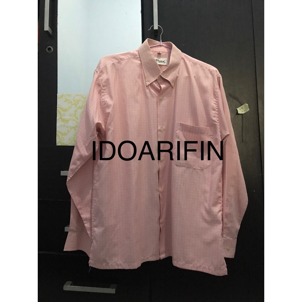 KEMEJA PRIA PINK KOTAK KECIL PRELOVED