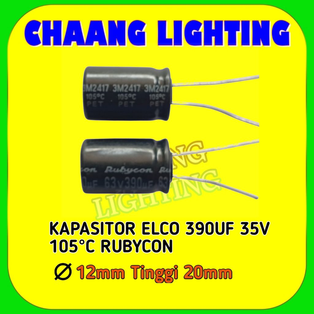 390UF 63V 105°C CAPASITOR ELCO 390 UF 63 VOLT KAPASITOR ELKO 63V 390UF RUBYCON