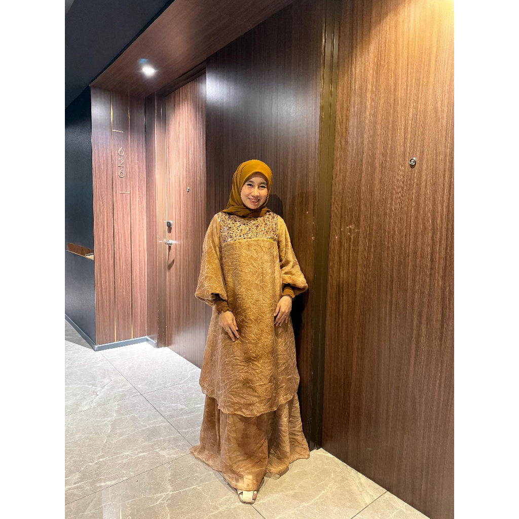 Gamis Payet Tangan Karet
