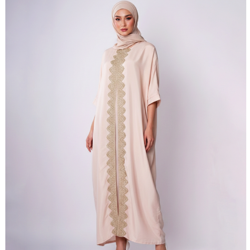 Epise Kaftan N - FP727B Cream | Gaun Maxi Wanita Muslim Lebaran