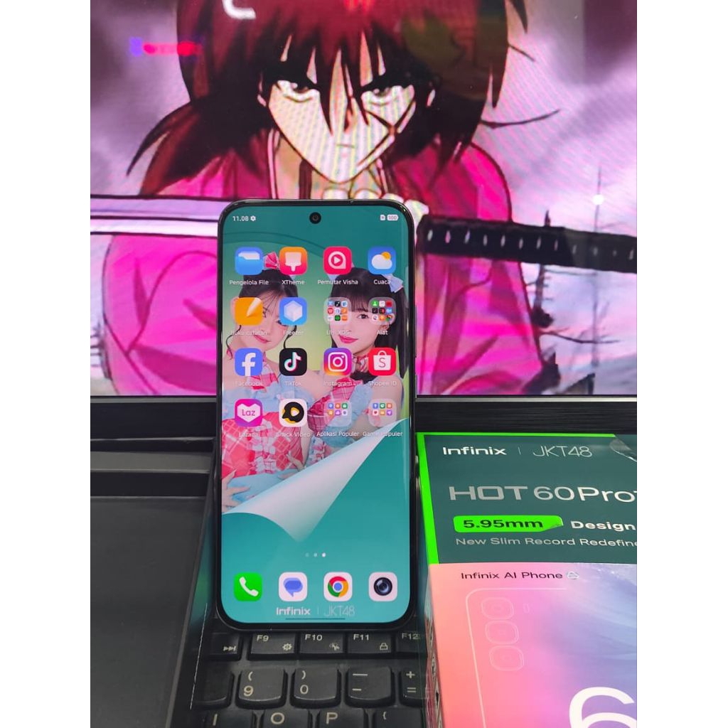 INFINIX HOT 60 PRO + 8/128GB FULLSET MASI MULUS BARU PEMAKAIN 2BLN MASI ADA NOTA JUGA SIAP PAKAI