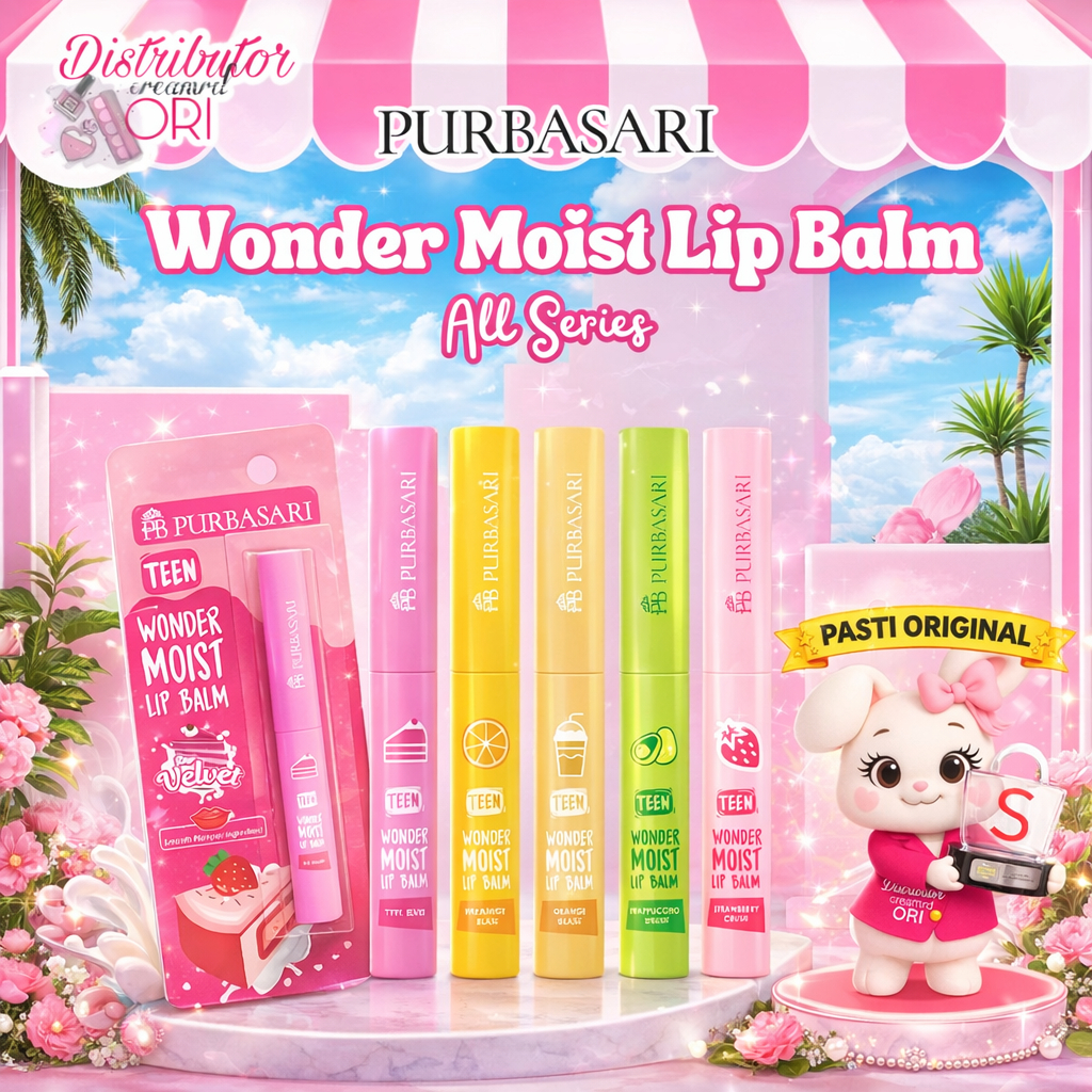 Purbasari Wonder Moist Lip Balm / Purbasari Lip Balm /FRAPPUCINO/ ORANGE/RED VELVET/ STRAWBERRY