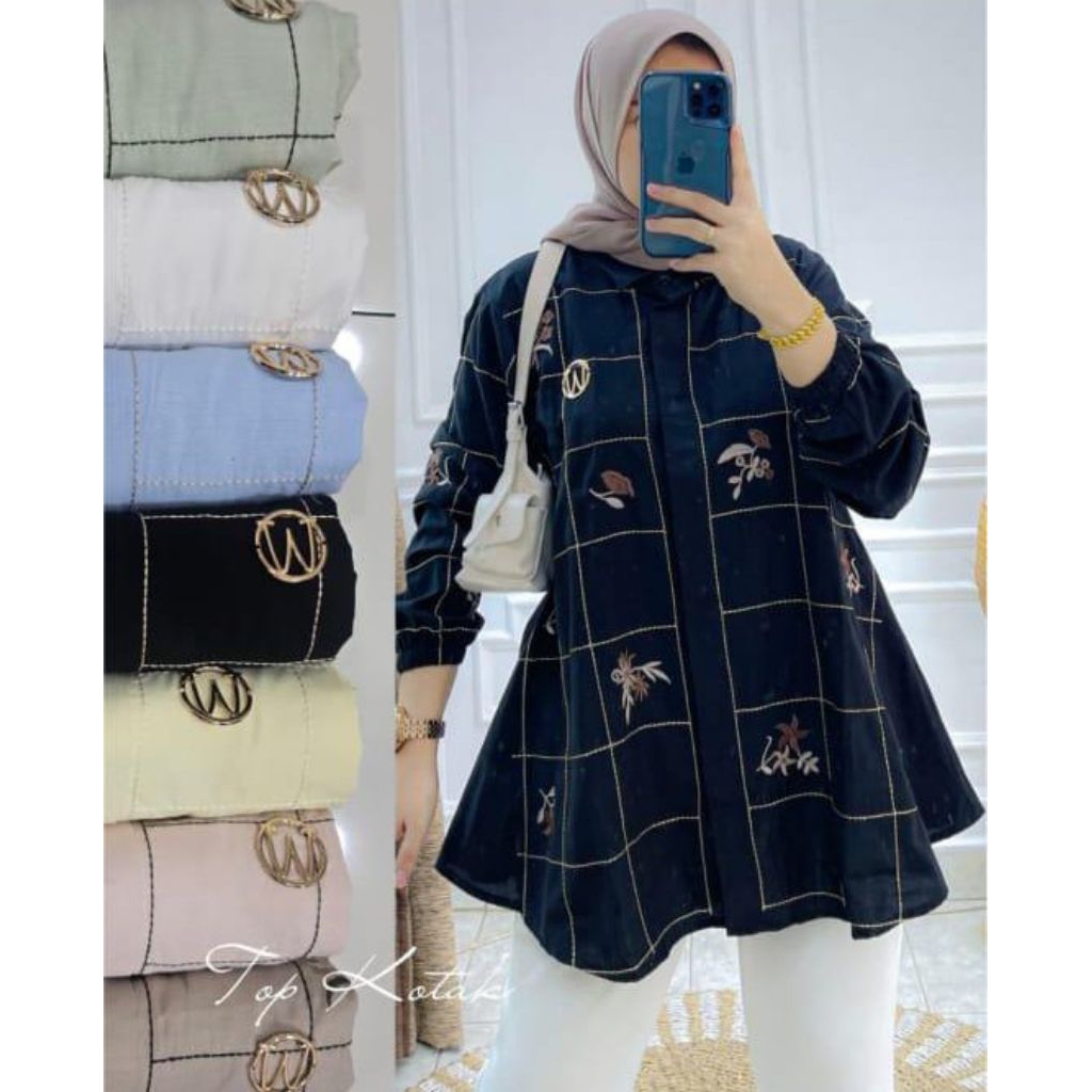 Winody Atasan Top Kotak Blouse Winody