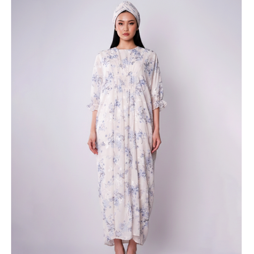 Eprise Kaftan - KP275B BLUE | Gaun Maxi Wanita Muslim | Dress Kaftan | Dress Lebaran