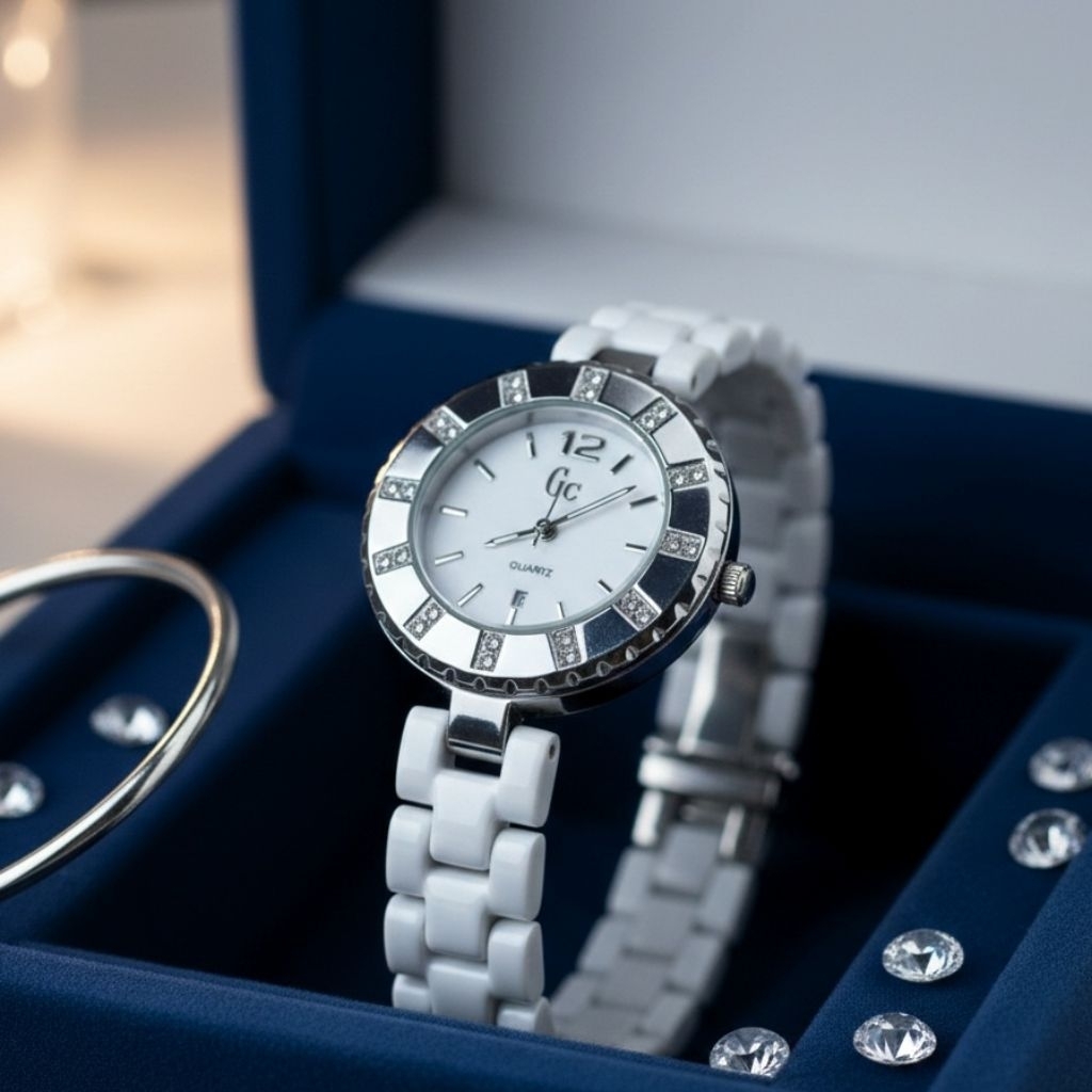 jam tangan wanita GC 0010 jam tangan wanita casual elegance rantai keramik
