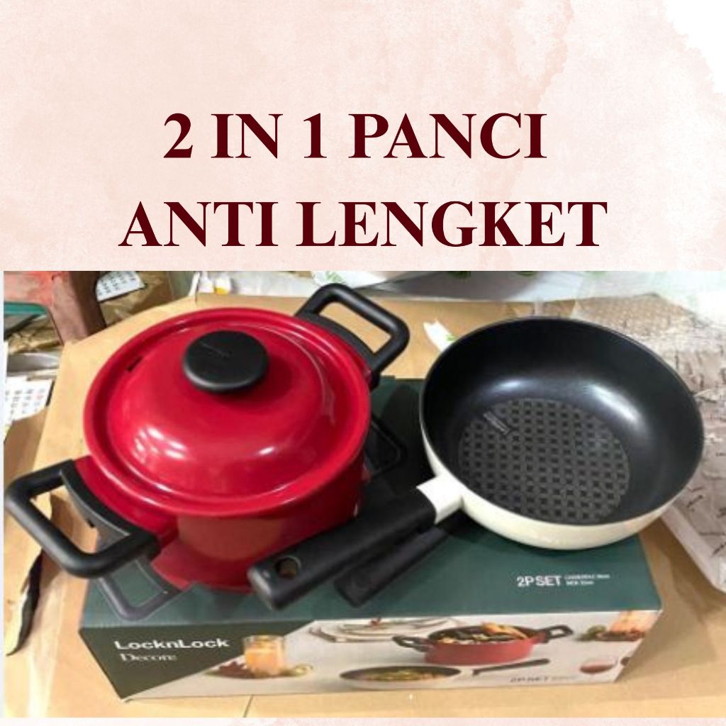 LOCK N LOCK - WAJAN INDUKSI DECORE CHRISTMAS EDITION SET 2 PCS