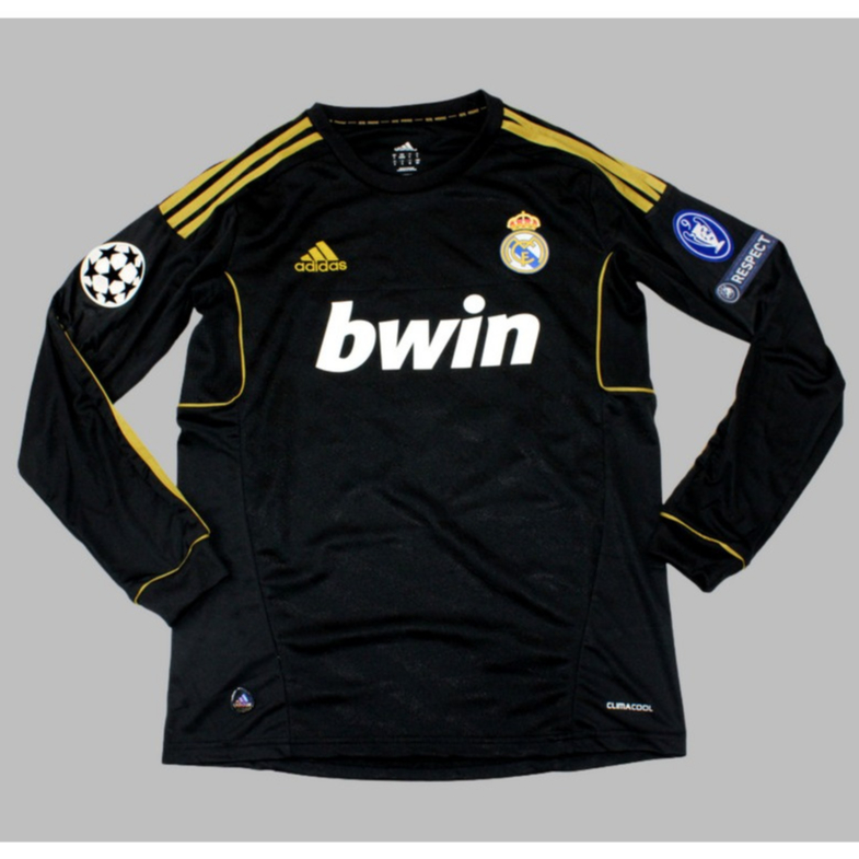 RETRO MADRID AWAY 2011 2012 LONG SLEEVE HITAM
