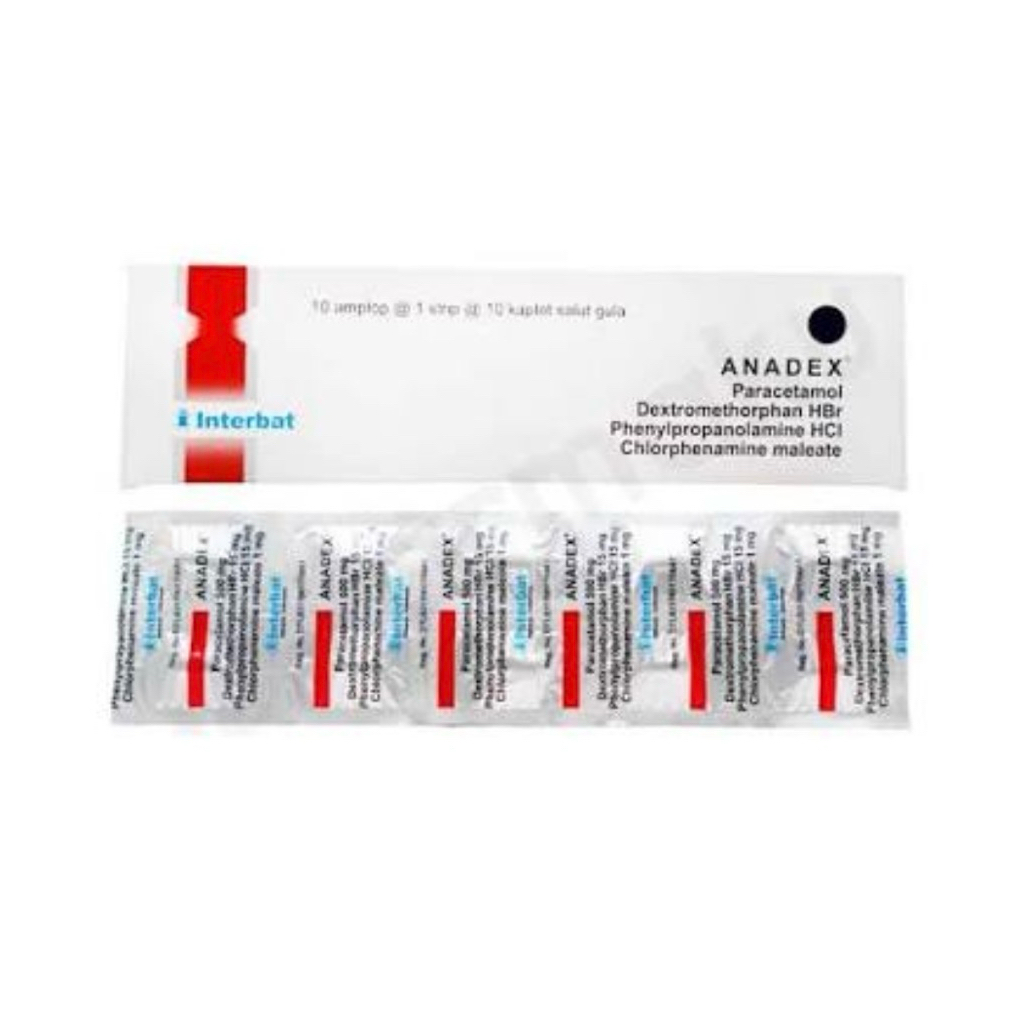 ANADEX 1 strip isi 10 kaplet - obat flu batuk pilek demam
