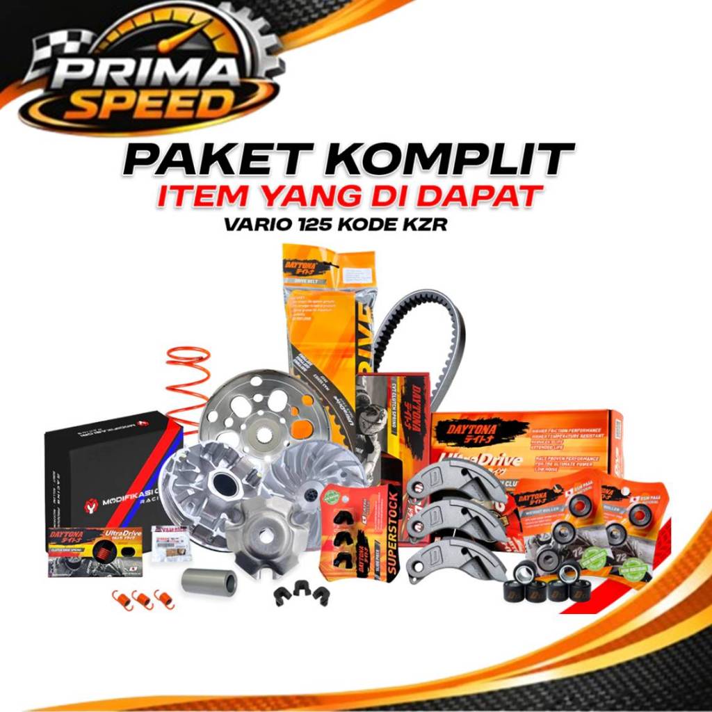 KZR - PAKET UPGRADE DAYTONA CVT VARIO 125 PAKETAN KIRIAN CVT PCX ADV VARIO 125 CVT PCX PER CVT 1500 