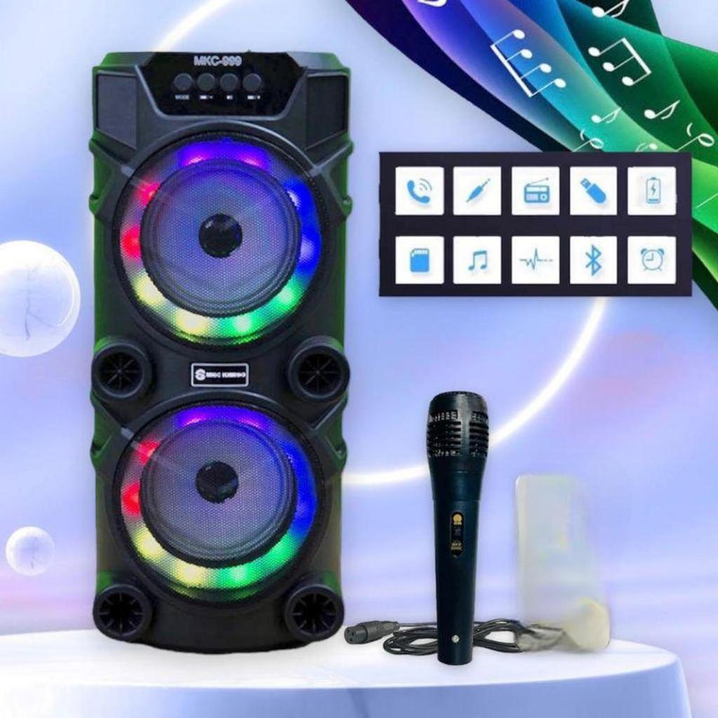 Speaker Bluetooth Speaker Kimiso QS-999 6,5 Inch Mic Kabel Plus Mic Kabel