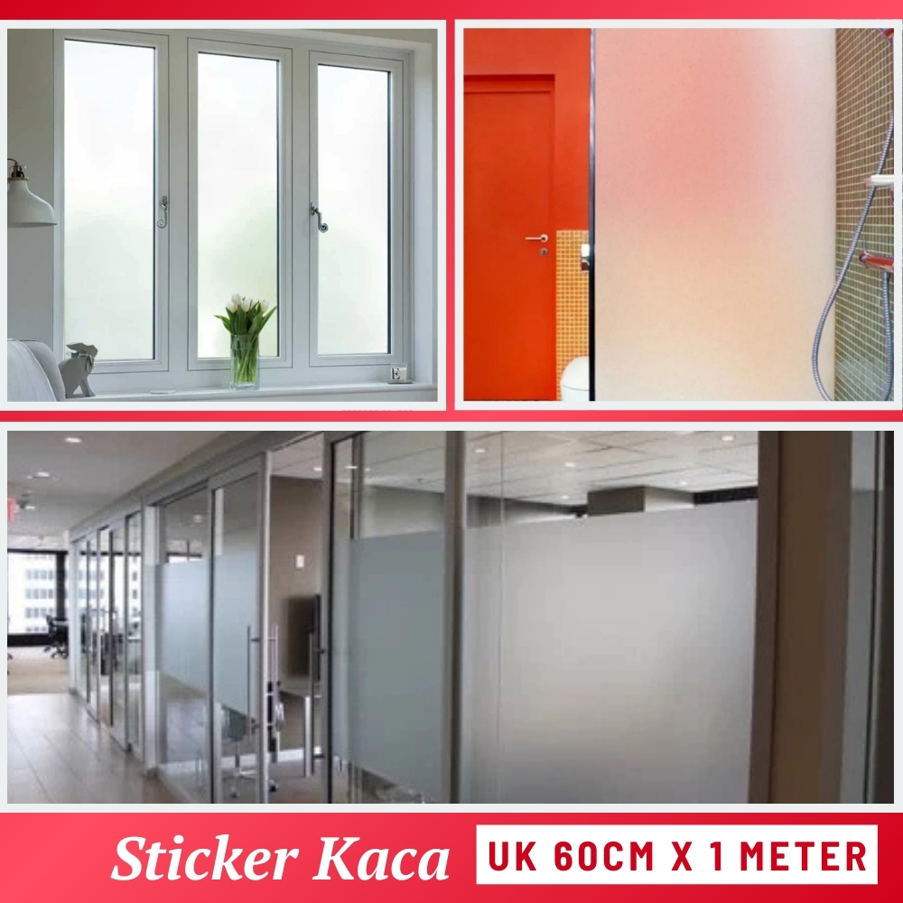 Sticker Kaca Jendela Pintu Kamar Mandi Sandblast Polos Berkualitas Buram Sunblast Aesthetic