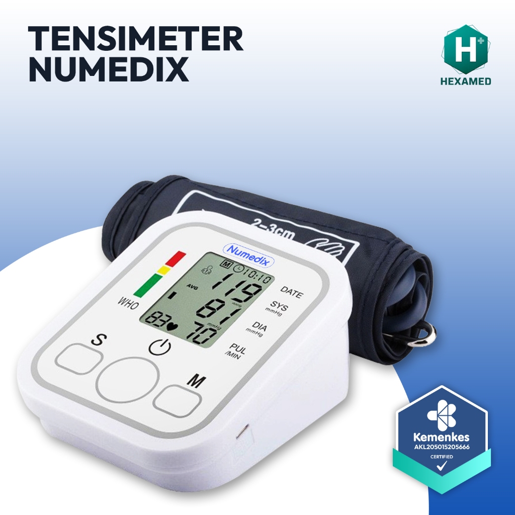 Alat Tensimeter Digital Otomatis Numedix Alat Pengukur Tekanan Darah & Detak Jantung Akurasi Tinggi 