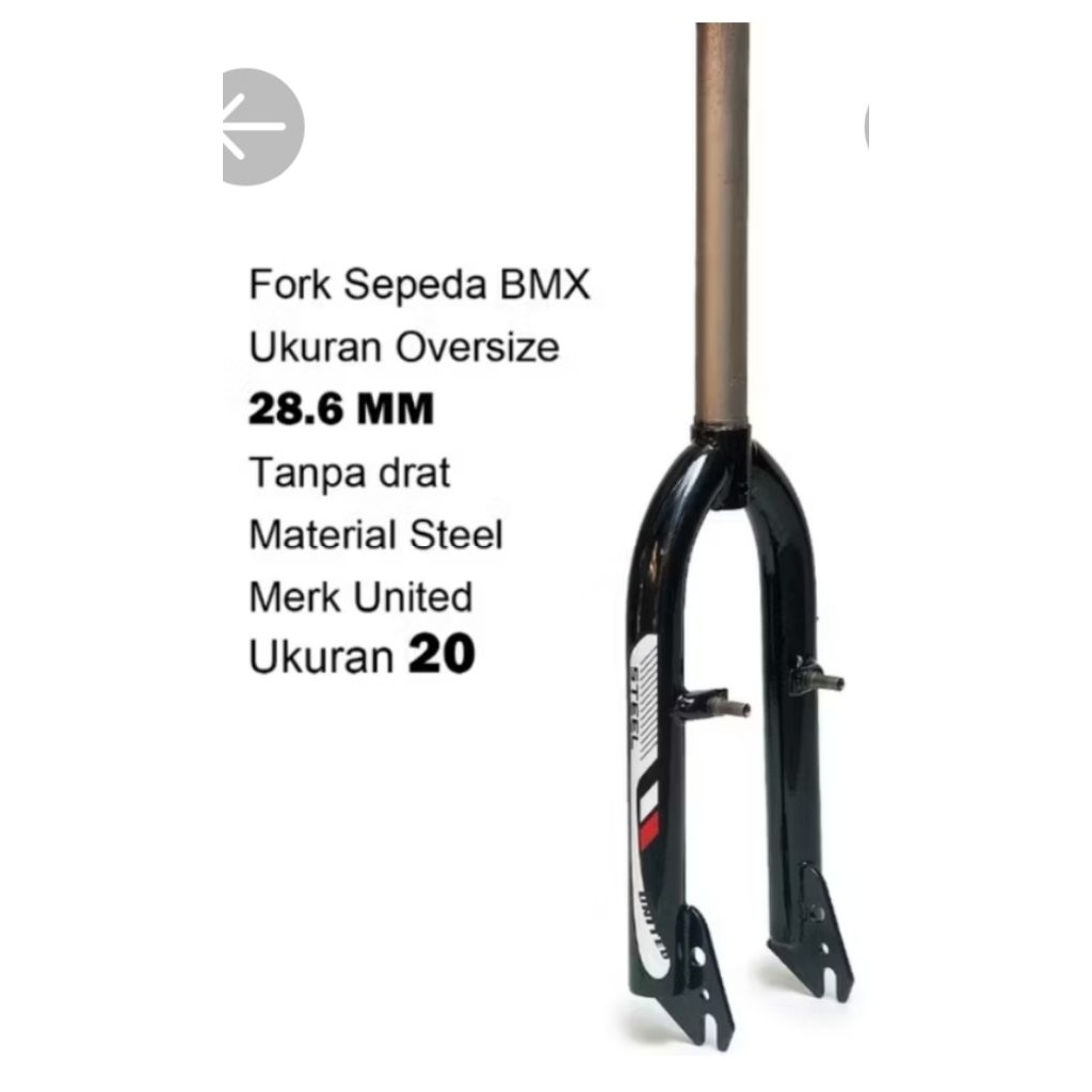 PORK BMX UNITED 20 INCHI OVERSIZE  WARNA HITAM DAN  PUTIH