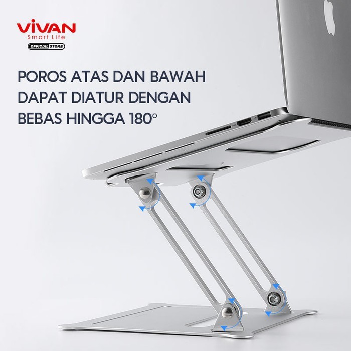 Laptop Cooling Stand Aluminum Holder Laptop Folding VL01 - Hitam