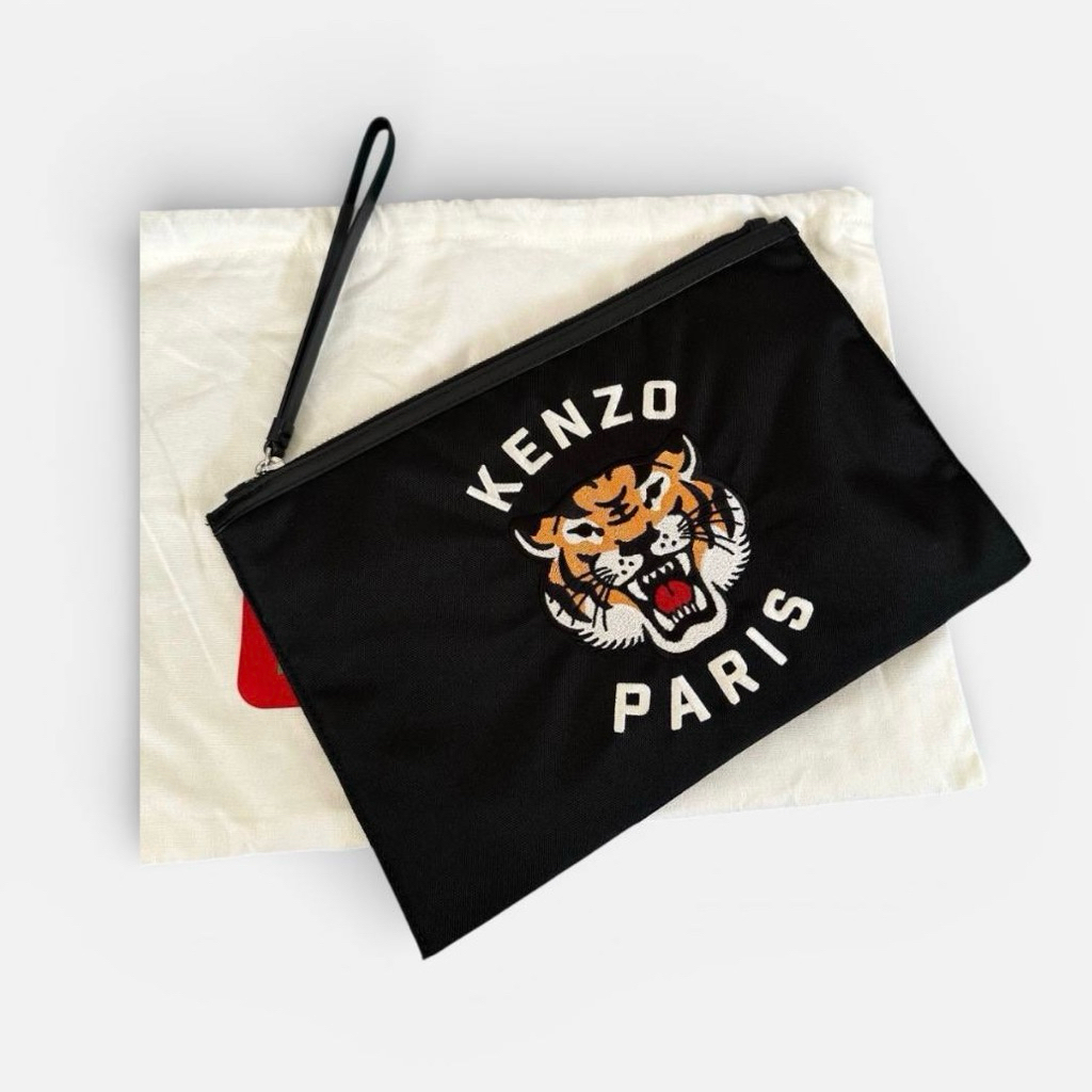 KENZO Tiger Clutch Wristlet Pouch Pochette