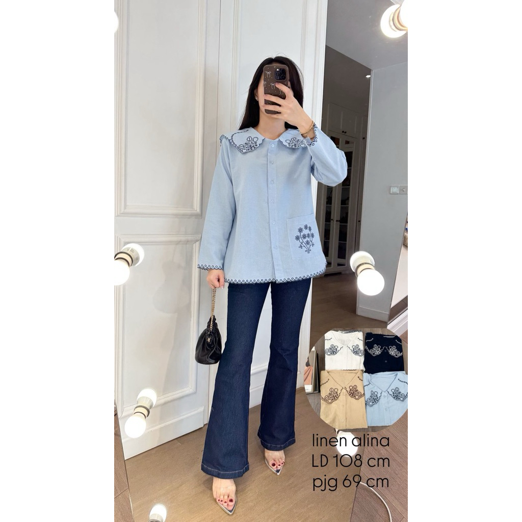 Blouse Linen / Atasan Linen Wanita