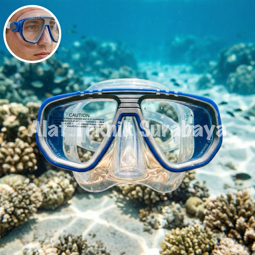 DIVING MASK 2 GLASSES EXQUIS 1083 P TW / MASKER MENYELAM TAIWAN KACAMATA SELAM