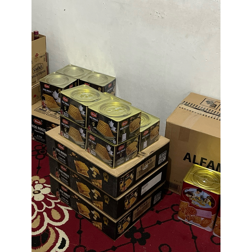 Monde serena Egg Roll Original Kaleng | Wafer Gulung Renyah & Gurih | Snack Keluarga 300gr