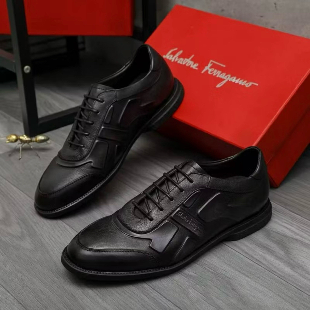 Sepatu Sneakers Pria Hitam Kulit Sepatu Sneakers Full Hitam 52911