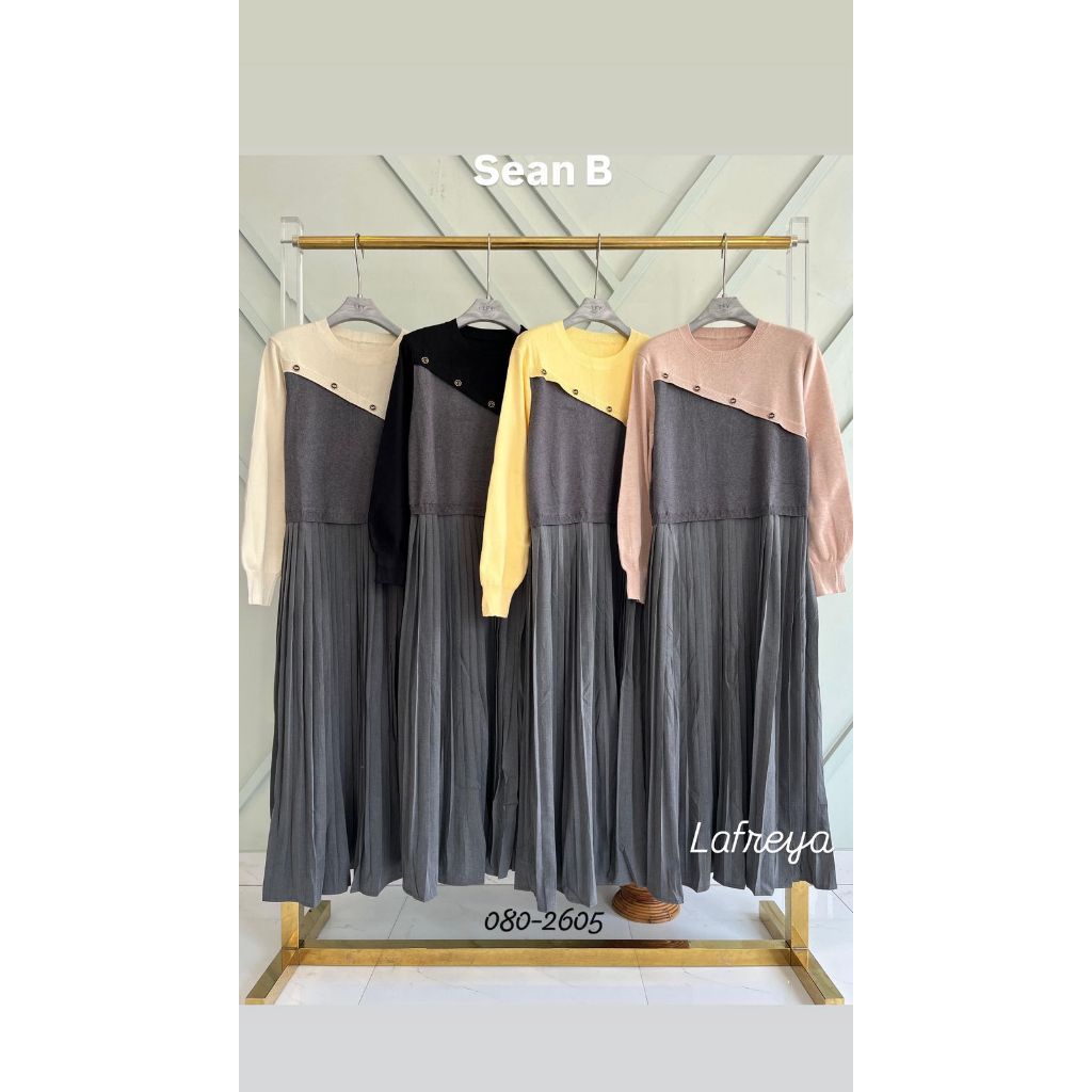 Cleome Lafreya Gamis Midi Sean B Fenty  Fashion Muslim Wanita Import LFY