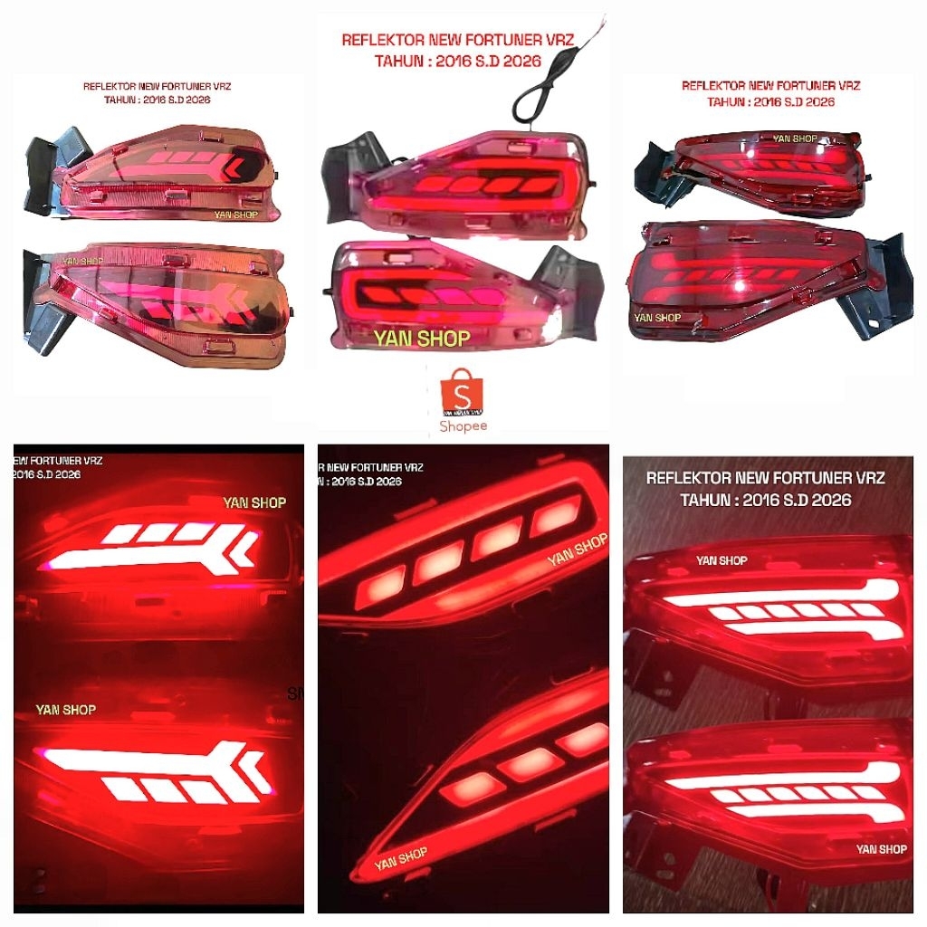 Reflektor Led Lampu Bumper Bemper Belakang Mobil All New Fortuner Tahun 2016 2017 2018 2019 2020 202