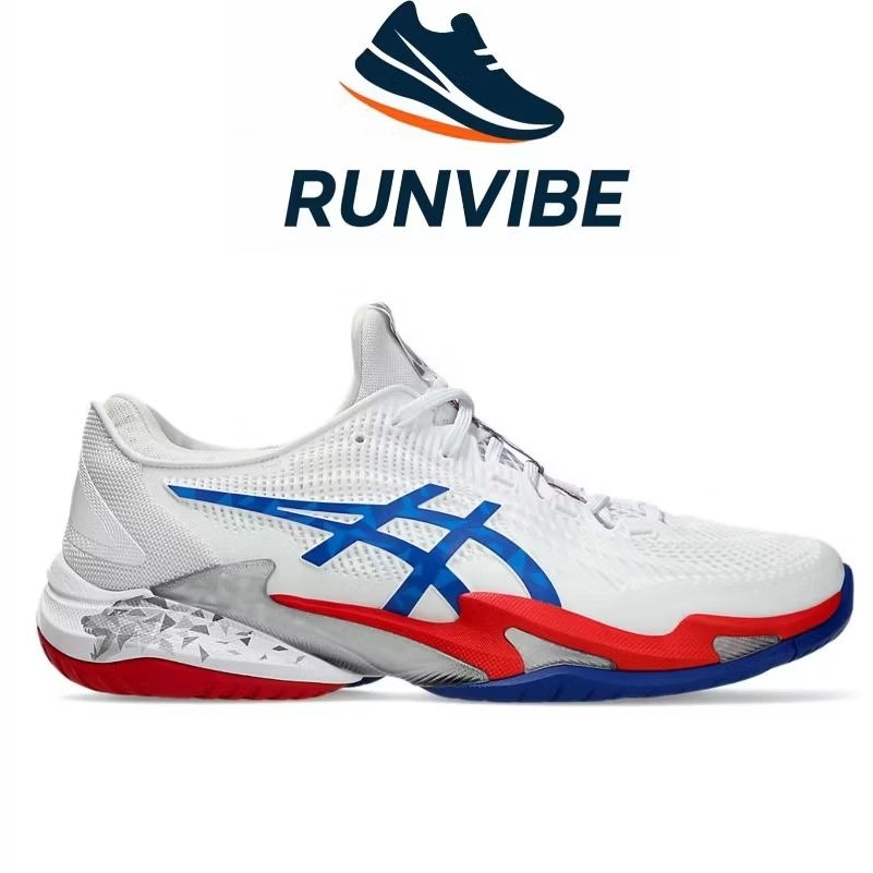 Sepatu Tennis Asics Court FF 3 Novak White/Asics Blue