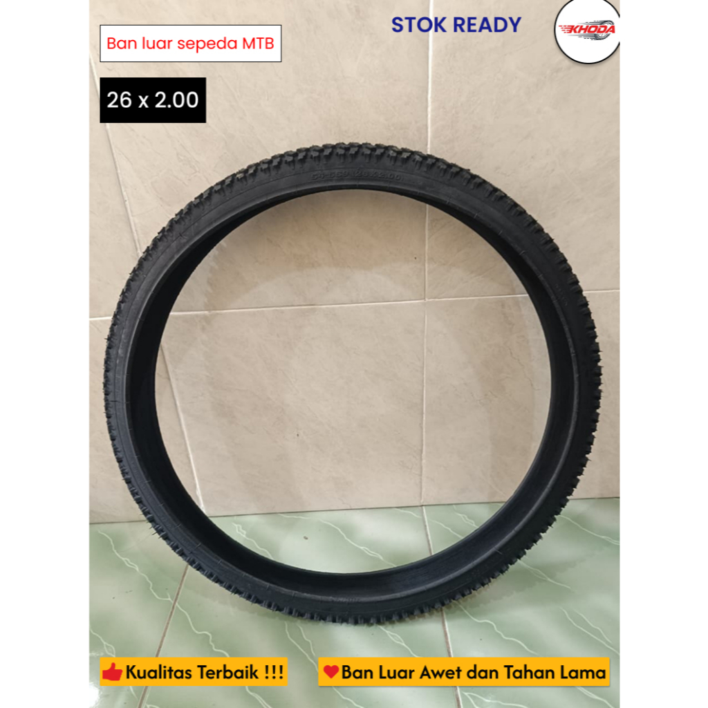 Ban Luar Sepeda 26 x 2.00 Swallow - Ban MTB & Federal 26 Inch Full Hitam untuk Harian & Touring