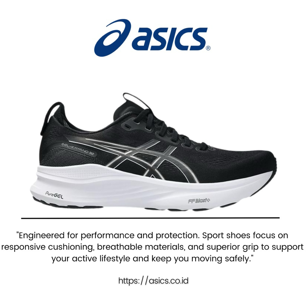 Sepatu Running Asics Gel Kayano 32 Black White Original