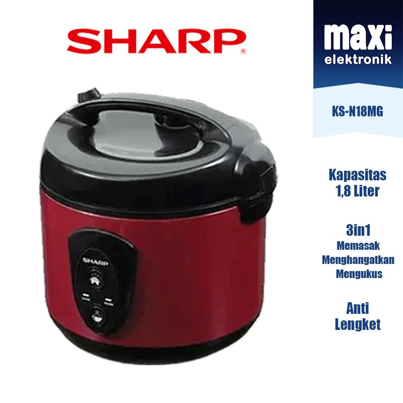 SHARP KSN-18-MG Rice Cooker / Magic Com 1,8 Liter Original Garansi Resmi