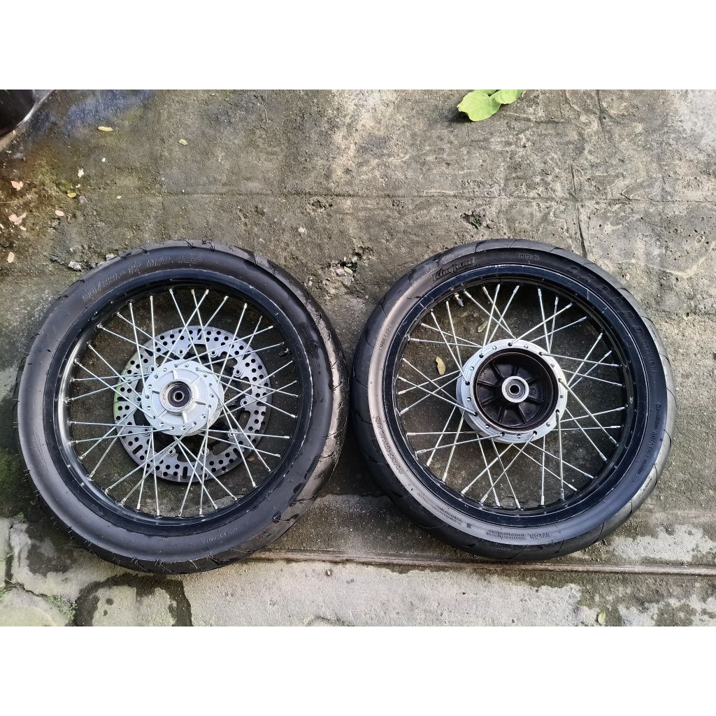 VELG JARI-JARI DEPAN BELAKANG SET BAN TINGGAL PASANG PNP CB GL MP TIGER RX KING RING 17