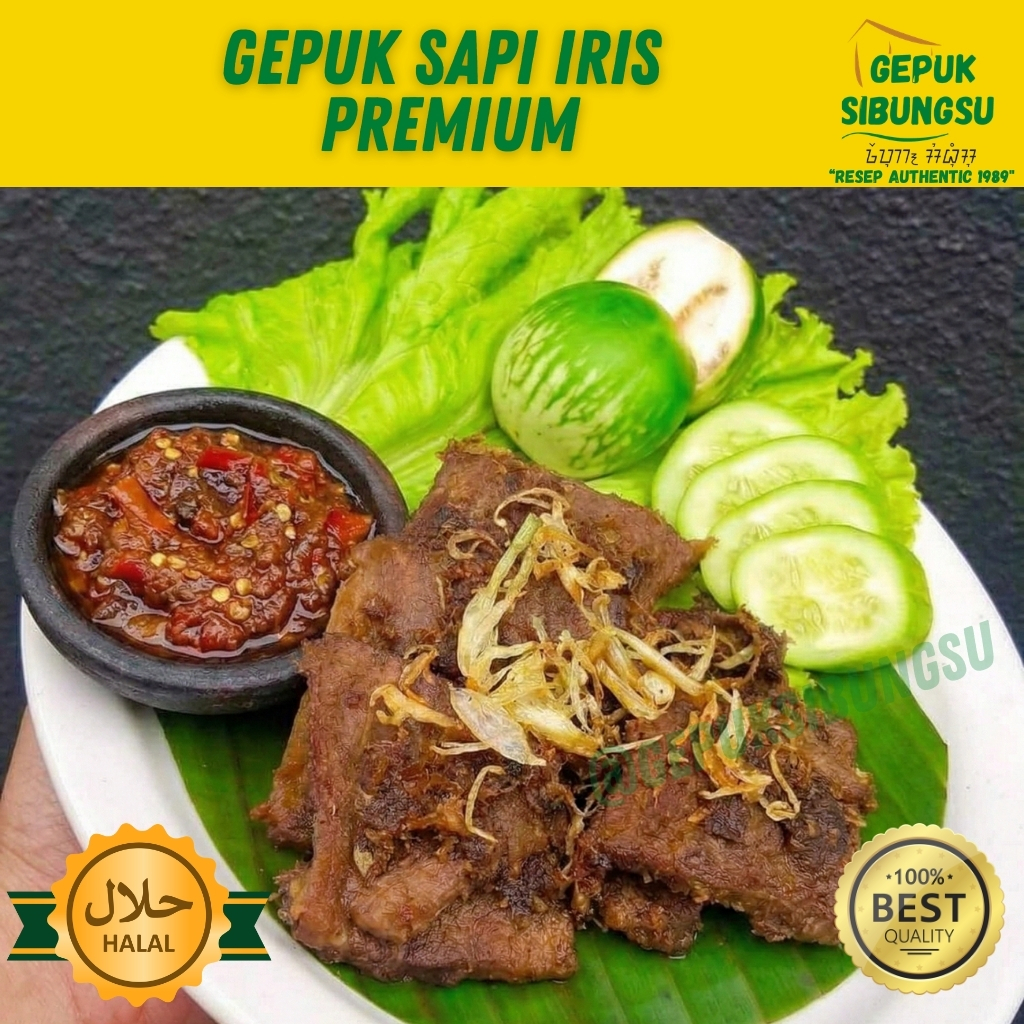 Gepuk Sibungsu - Empal Sapi Iris Praktis Khas Bandung 250gr Matang Siap Saji Vacuum