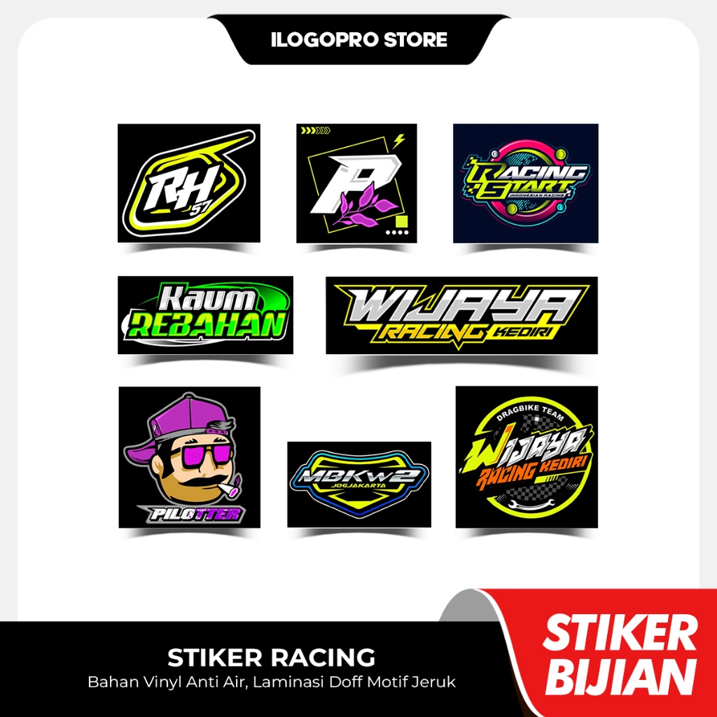 Stiker Racing Bahan Vinyl Premium Anti Air - RH 57 Wijaya