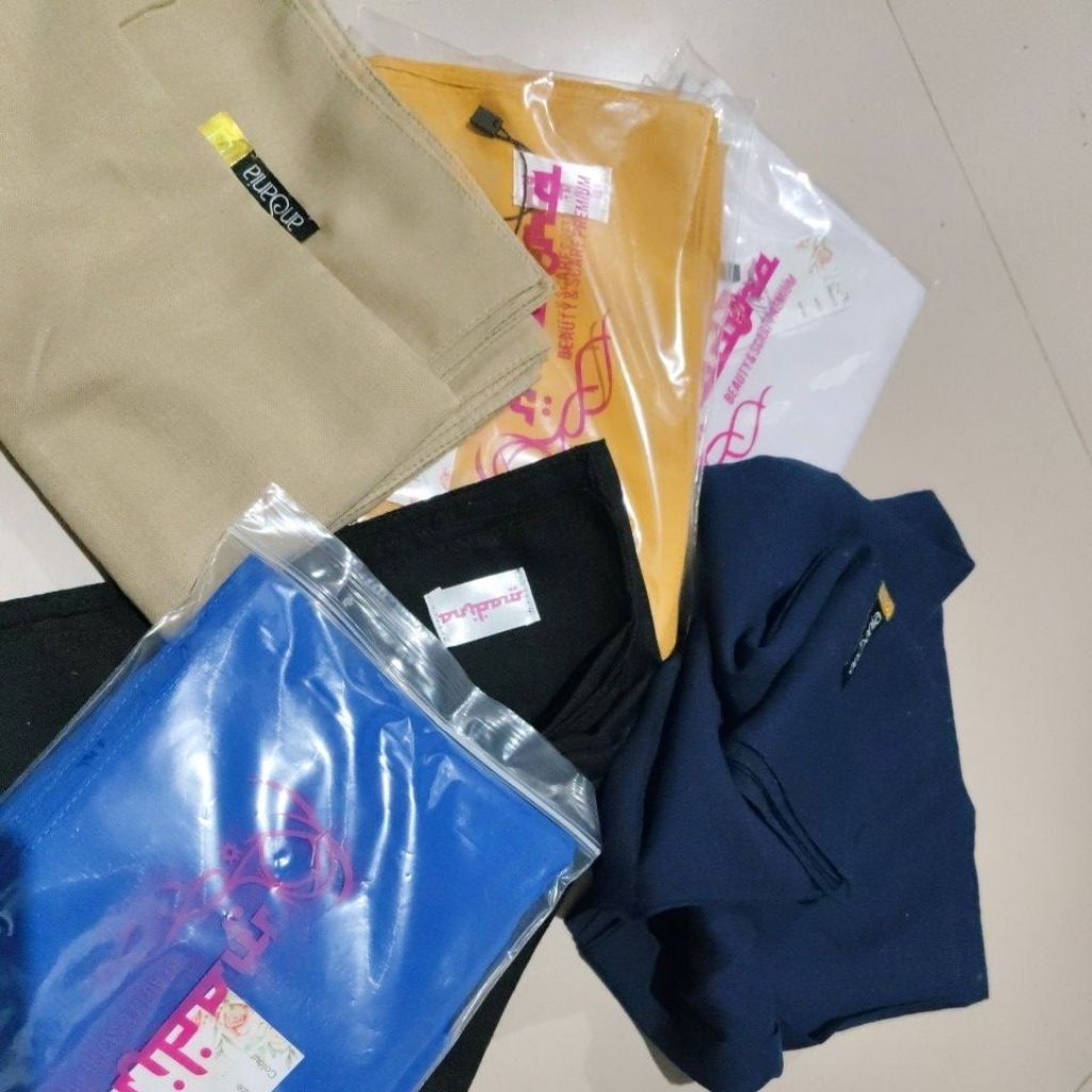 JILBAB KHAKI MUDA PNS HIJAB SEGIEMPAT VOAL PREMIUM KERUDUNG DINAS ASN WARNA KHAKI BY umama ansania Z