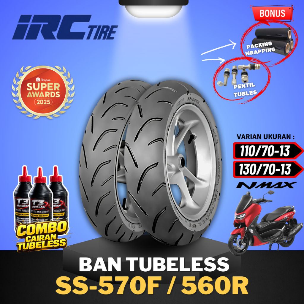 [READY COD] BAN IRC SS570F / SS560R ( 110/70-13 / 130/70-13 ) RING 13 / BAN TUBELESS IRC RING 13 /  