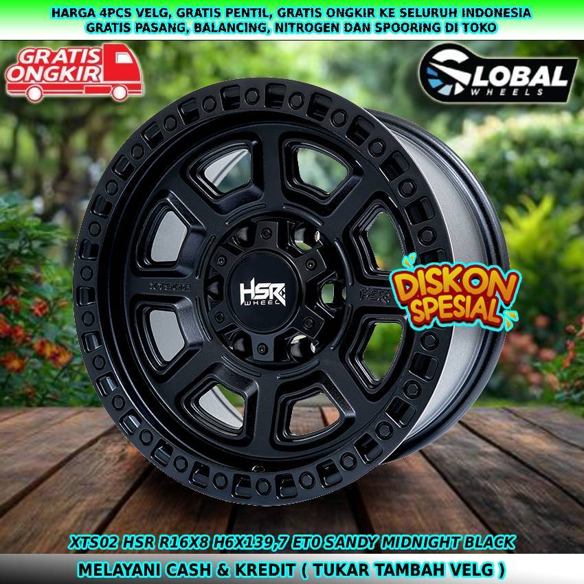 velg mobil offroad r16 Prado Hardtop  Panther  Pregio Travello dll velg hsr XTS02 R16