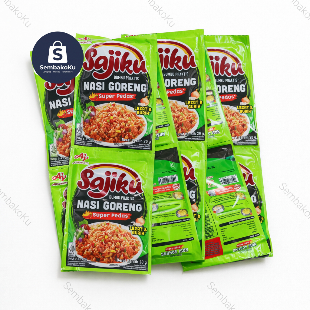 Sajiku Bumbu Nasi Goreng Super Pedas 20g - 1 Renceng Isi 10 Sachet - Bumbu Praktis Murah
