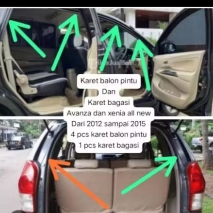 karet balon pintu karet bagasi full set 1 mobil  toyota daihatsu  avanza xenia 2004 -2018
