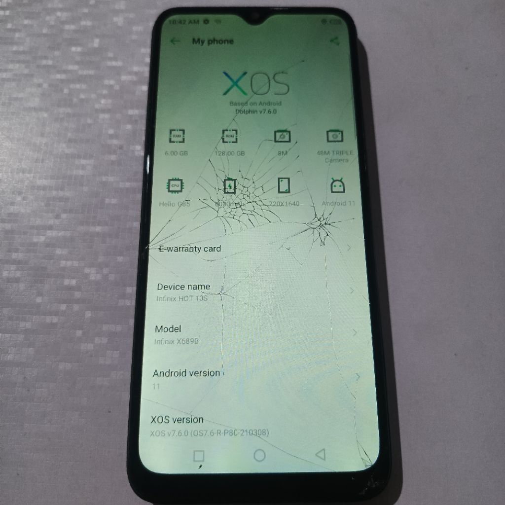 LCD + Frame Infinix Hot 10s Sentuhan Normal, Minus Retak Seperti di Poto