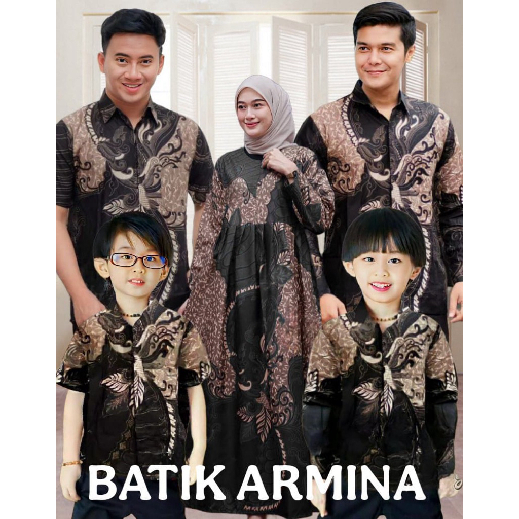 Baju Batik Couple Keluarga Motif Sangkuriang Hitam