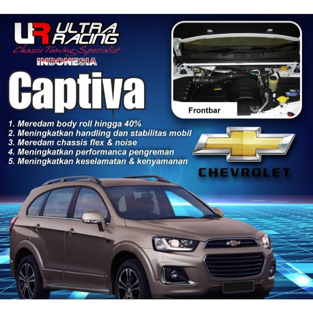 AKSESORIS STRUTBAR FRONTBAR STABILIZER ULTRA RACING CHEVROLET CAPTIVA Original berkwalitas
