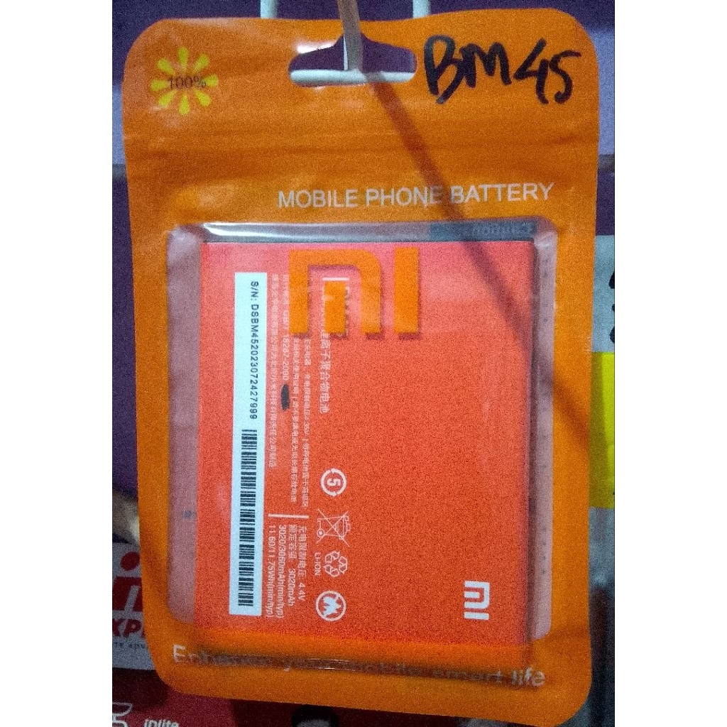 Baterai Xiaomi Note 2 BM45 Batere BM 45 BM-45 Baru