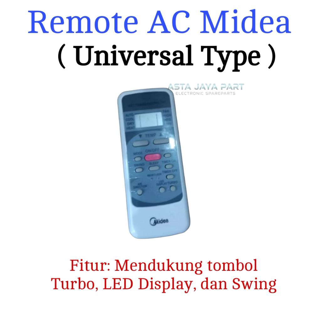 Remote AC Midea Universal - Remot AC Midea Semua Type Low Watt Inverter - Sparepart Remote AC Kualit