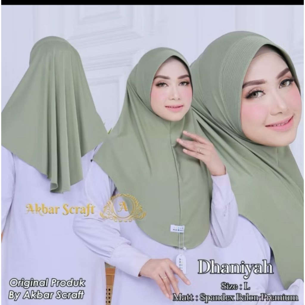 Hijab Daily Jersey pad Dhaniya L Akbar / Ori Akbar Scraft Dhaniya Pet Size L