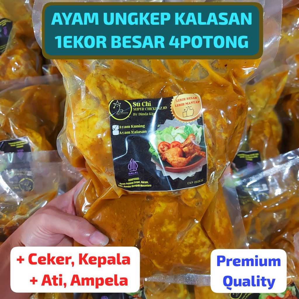 AYAM UNGKEP KALASAN (BESAR JUMBO) 1 ekor Potong 4 + Ceker Kepala Ati Ampela Marinasi Bumbu KALASAN P