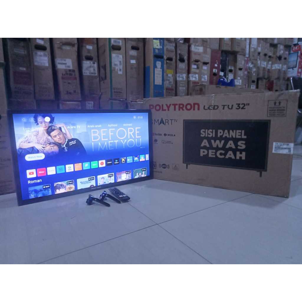 SMART TV LED POLYTRON 32 INC BISA YOUTUBE SUDAH DIGITAL TANPA STB (7275R)
