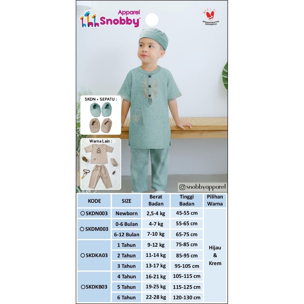 Snobby Koko Katun Madinah Baby/Anak Kode 003 - Baju Koko Anak Laki-Laki