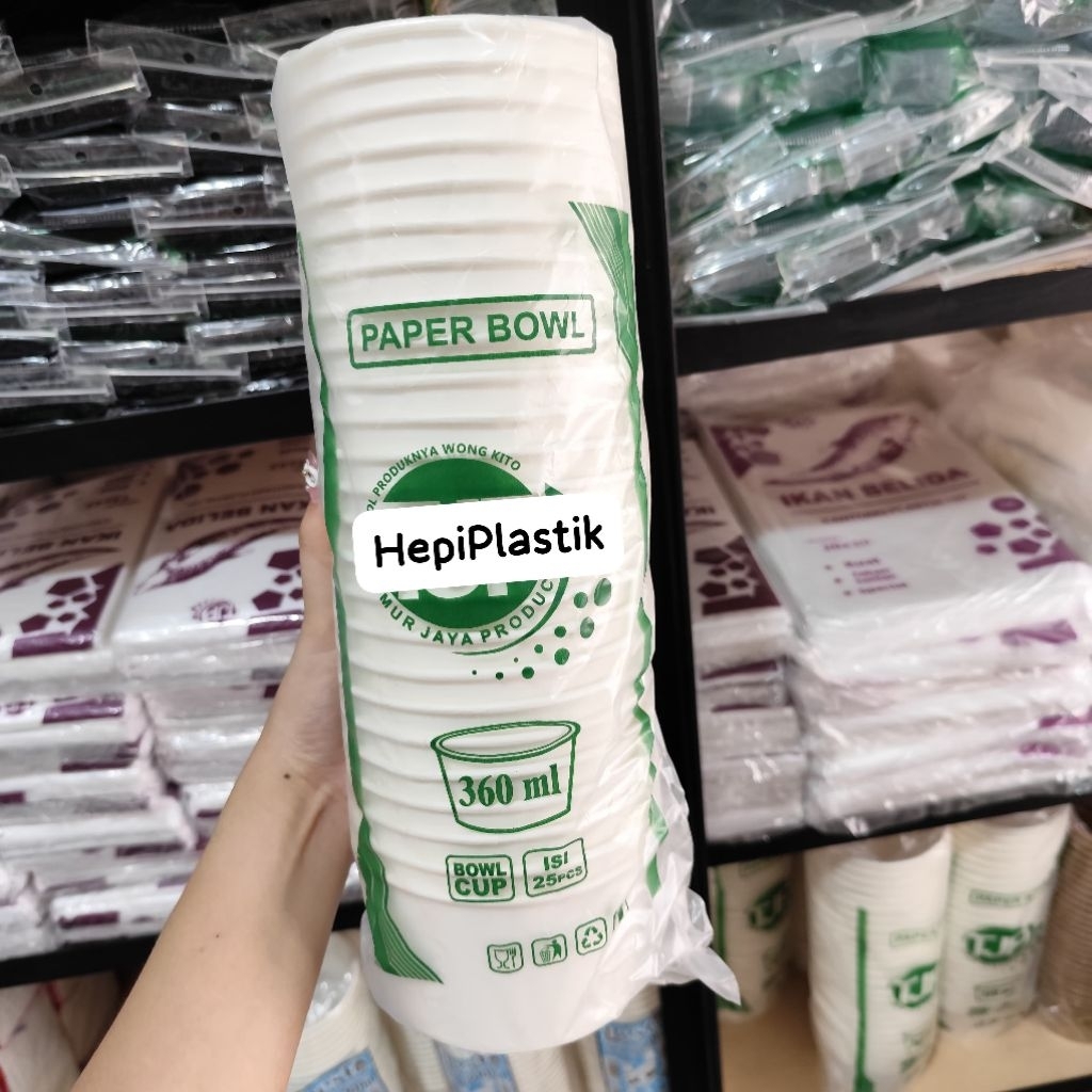 [HepiPlastik] Paper Bowl Putih Tutup Terpisah / Paper Bowl Kraft Tutup Terpisah / Paper Bowl Coklat 