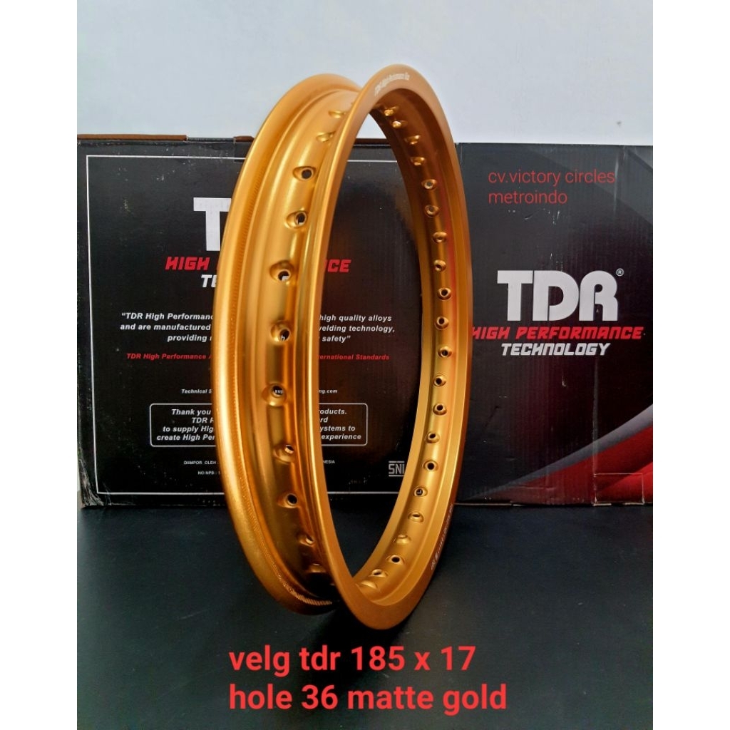 VELG TDR 185 X 17 HOLE 36 PETAK GOLD MATTE ORIGINAL TDR 1 PC ( SATUAN )