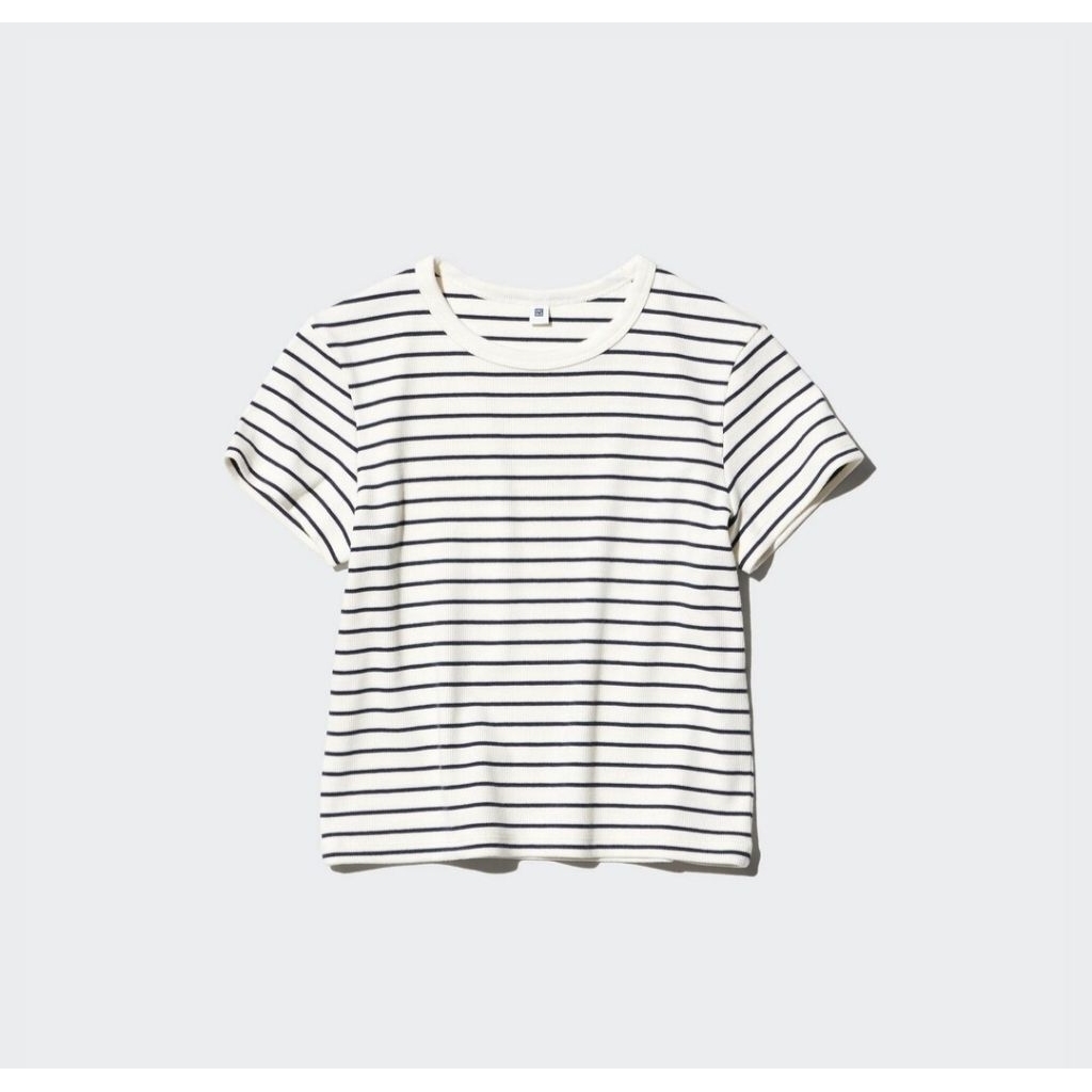 UNIQLO Girl T-shirt Mini Rib lembut/Garis